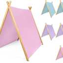 6 Pack Teepee Tents Bulk, Sleepover Play Tents Washable Foldable Teepee Shelter for Indoor Outdoor Slumber Pajama Party(Pink,Blue,Purple), 46.5" L X 43.3" H X 34.6" W