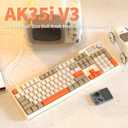 AJAZZ AK35I V3 104-Key Full Size Wired Gasket Mount Gaming Keyboard with Multimedia Buttons & Knob Control | Five Layer Pad | OEM Profile PBT Keycaps | White Backlit Custom Keyboard