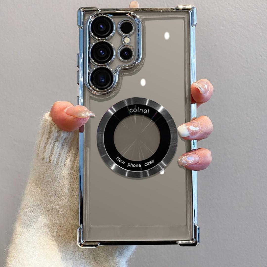 Magnetic Transparent Case – Comparable with S25 Ultra, Shockproof, Slim, Durable, Clear Protective Frame (S25 UL Clear)