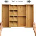 Joseph Joseph DrawerStore Expanding Silverware, Flatware, Utensil & Gadgets Organizer, Expandable in Drawer Space Saving Tray, Bamboo