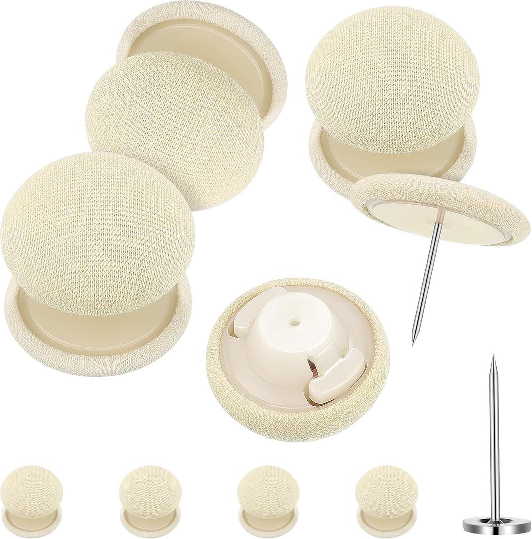 Hotop 8 Pieces Duvet Clips Cover Pins for Comforter Inside, Double Sided Pin Duvet Button Fasteners Keeps Comforter from Shifting in Cover (Beige)