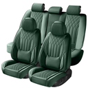 ZenRide Green Thick Nappa Leather Automotive Front Car Seat Covers Set of 2