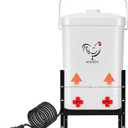 3 Gallon Heated Chicken Waterer for Winter Automatic Chicken Water Heater,Adsjustable Height Anti-Freezing Poultry Watering SystemWhite 9 in x 7.1 inch x 13.7in