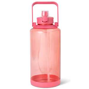 Tritan Bottle, Straw Lid and Extra Large Carry Handle Flutter Pink 64oz