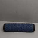 Smiry Front Door Mat Outside Entrance, Heavy Duty Sturdy Natural Rubber Doormat, Trap Dirt and Moisture, Easy Clean Low Profile Mats for Indoor Outdoor Entry, Grid Geometric (29.5x17, Blue)