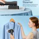 Travel Steamer for Clothes,15s Fast Heat-up Portable Iron,35mins Runtime & 100ml Large Tank,25g/min Steam,Ceramic Panel,Stands on Desk,Wrinkle Remover for Travel, Home, Office(Black)