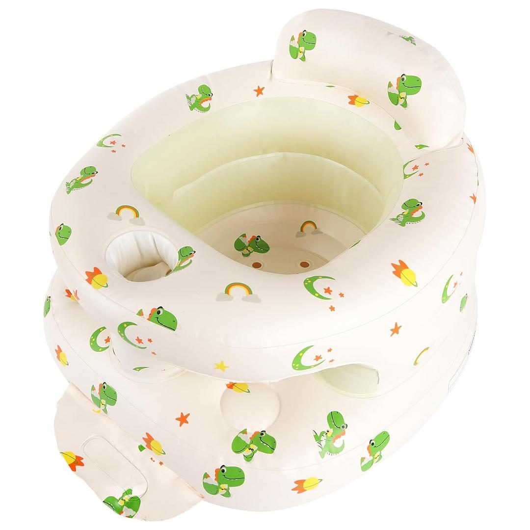 TDTOK Inflatable Baby Seat, Sit Me Floor Seat for Babies 3 Months Up, Inflatable Baby Chair with Fence & Built-in Air Pump for Home, Travel