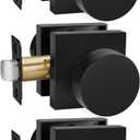goldenwarm Passage Door Knobs Black, Zinc-Alloy Heavy Duty Closet Door Knobs, Contemporary Matte Black Door Knob Passage, Matte Black Door Knob for Hallway(3 Pack)