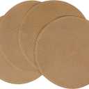 SHACOS Round Placemats Set of 4 Woven Braided Kitchen Table Placemats 15 inch Round Place Mats Washable Table Mats Indoor Outdoor, Brown