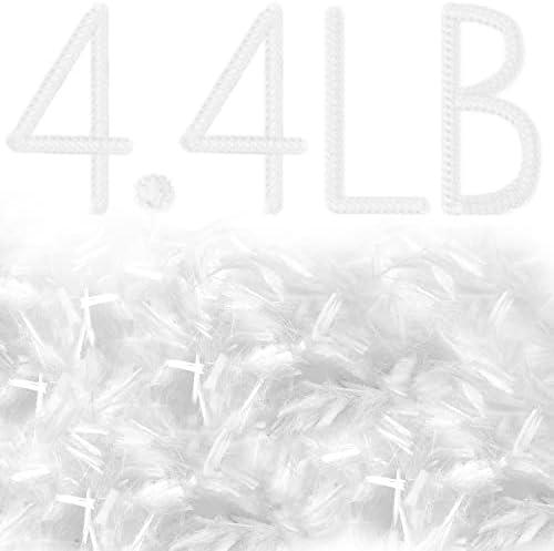 Fabbay Fiberglass for Concrete Cement Fiber Additive, Mortar Anti Seepage Reinforcement Glass Fiberglass for Garden Building Wall Anti Cracking White Concrete Mix, 3/4", 19 mm(2 Pack,4.4 LB)