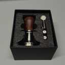 KNODOS 54mm Espresso Tamper For Breville Machines Calibrated Tamper Tool Espresso Walnut, Auto-Leveling and 30lb Spring Loaded Design Coffee Tamper With Stainless Steel Ripple Base