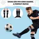 Soccer Shin Guards and Socks for Kids Youth Lightweight 7.09 x 3.54 Inches Football Shin Guards for 6-12 Year Old Children Teen Boys and Girls(Black)