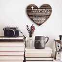 3 x Lord's Prayer Inspirational Quote Wood Plaque, Gift Wood Plaque Heart, Heart Wood Sign, Our Father, who Art in Heaven, Hallowed be Thy Name, Great Gift for Christian Family or Friend