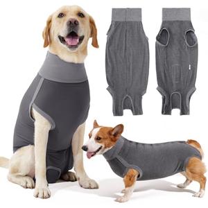 Dotoner Dog Surgery Recovery Suit Dog Suit for Male Female Neuter Anti-Lick Abdominal Wounds Bite Protective Outfit Alternative E-Collar & Cone Breathable Spay Suit for Medium Large Dogs, L