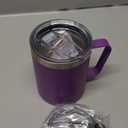 WETOWETO 14 oz Coffee Mug, Vacuum Insulated Camping Mug with Lid, Double Wall Stainless Steel Travel Tumbler Cup, Coffee Mugs Outdoor, Powder Coated Purple