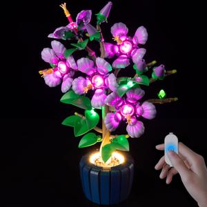 BrickSoul Upgrade Light Kit for Lego 10372 Hibiscus Flower Dcor Building Set | with ON/Off & Dimmer Switch & Hidden Cable Tech | Easy Install Lighting Set (10372 Set NOT Included)