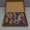 Lenwen 50 Pcs Rainbow Yoyos Beginners Metal Yo Yo with Colorful Designs Adults Birthday Party Favors, Holiday Stocking Fillers, Classroom Prizes (Rainbow)