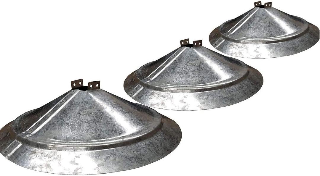 Boss Buck Varmint Funnels Durable Lightweight Galvanized Steel Protective Squirrel Funnels with Self Tapping Screws for Game Feeder, Set of 3