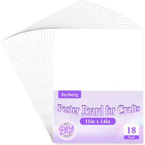 Joyberg 18-Pack Poster Board, 11in x 14in White Poster Boards, Posterboard, Poster Board Paper for Crafts, DIY, Drawing