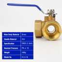 3 Way Valve 1 Inch DN25 Brass Ball Valve T Port T-Type Three-Way Tap Standard Port NPT Female Thread Pipe Valve for Water Oil and Steam