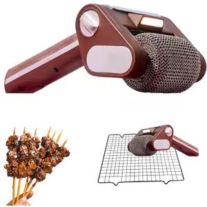 Electric Grill Cleaner Bristle Free  Cordless Rechargeable BBQ Brush with 350 RPM Motor, Stainless Steel Power Roller & LED Lights, Detachable BBQ Cleaner for Outdoor Grilling