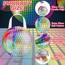Shihanee 24 Pcs Disco Goodie Bags Disco Ball Non Woven Gift Bags with Handles Mirror Ball Retro Candy Treat Bag for 70s 80s 90s Bachelorette Birthday Dance Music Party Favor Supplies