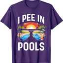 I Pee in Pools Shirt Funny Vacation Pool Party T-Shirt L