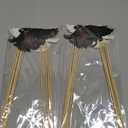 24 Pcs Black Monkey with Wings Cake Topper for Birthday Party Decorations Magic Theme Favor Supplies