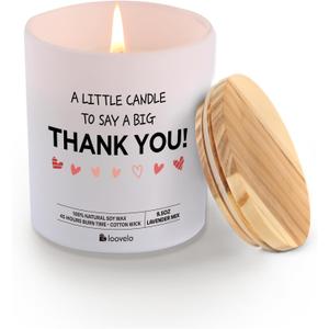 A Little Candle to Say A Big Thank You Gifts for Men Women Boss Coworker Friends Friendship Appreciation Gifts Scented Candle Home Office Jar Candles Sage Floral Lavender Scent Soy Wax 9.5 oz