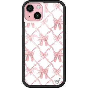Wildflower Cases - On Pointe, Compatible with Apple iPhone 16 | Pink White Bows Girl Aesthetic Popular Ballet Cute Trendy - Protective Black Bumper, 4ft Drop Test Certified, Women Owned Small Business