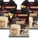 Atkins Caf au Lait Iced Coffee Flavored High Protein Shake, Low Sugar and Low Carb, Keto Friendly, Ready to Drink Protein Drink, Gluten Free, 12 Count BB Date: 8/12/26