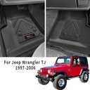 All Weather TPE Front Floor Mats for 1997-2006 Jeep Wrangler TJ Accessories (for 1997-2006 Jeep Wrangler TJ/LJ Front Floor Mats 2 Pcs)