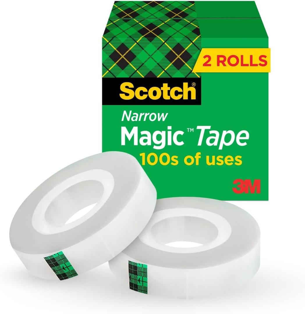 Scotch Magic Tape, Invisible, Home Office Supplies and Back to School Supplies for College and Classrooms, 2 Rolls