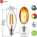 2 x B11 Dimmable Vintage LED Edison Candelabra Bulb 4.5W, 60W Equivalent, High Brightness, 2700K Warm White Light, Clear Glass, Candles/Chandelier Style, E12 Base, 3PCS