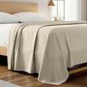 Mellanni Queen Size Flat Sheet - Iconic Collection Bedding - Hotel Luxury, Extra Soft, Cooling - Wrinkle, Fade, Stain Resistant - 1 Flat Sheet Only (Queen, Beige)