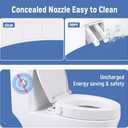Raised Toilet Seat with Bidet, Fit Elongated Bidet Toilet Seat, Non-Electric Elevated Toilet Seat (Ambient Water), Adjustable Water Pressure Raised Toilet Seat for Seniors, White