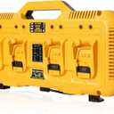 Upgraded 8A Fast Battery Charger Station for Dewalt Batteries, 4 Port 32A Total Output, 4X Faster Charging, DCB104 Charger, Fits 12V MAX, 20V MAX & Flex 20V/60V Batteries, Compatible with Toughsystem