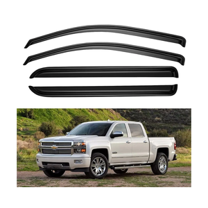 Window Visors Rain Guards for 2014-2018 Chevy Silverado/GMC Sierra 1500 Full-Size Cab, Out-Channel Window Vent Wind Deflectors Visors Shades for 2015-2019 Silverado/Sierra 2500HD 3500HD Crew Cab