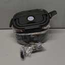 Electric Lunch Box, 12V/24V/110V Portable Food Warmer with SS Fork & Spoon for Car/Truck/Office, 80W Self Heating Lunch Box with 1.5L 304 Stainless Steel Container & 0.45L PP Fruit Box Beige