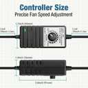 Toolazy 6 Inch Inline Booster Duct Fan with Speed Controller, 345 CFM 19.2W EC Motor 3300RPM, 0-100% Variable Speed, 32dB Ultra-Quiet, 118in Total Controller Cord, Grow Tent HVAC Ventilation Fan