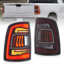 VLAND Tail Lights Compatible with 4th Gen Dodge Ram 1500 2009-2018 Ram 2500/3500 2010-2018, Rear Lights w/Startup Animation w/Amber Sequential, Fit Led/Halogen Models One Set Color Red