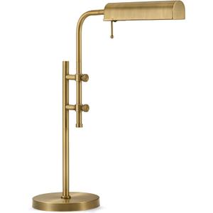 VONLUCE Rustic Desk Lamp, Adjustable Industrial Style Metal Table Lamp, 3 Color Temperatures LED Reading Lamp for Living Room Bedroom Office, Antique Gold