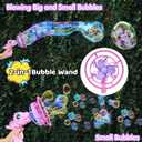 Dinosaur Bubble Gun for Kids - Bubble Machine with Bubble in Bubble, 1000+ Bubbles/Min Bubble Blower Toy, Toddler Outdoor Toys Birthday Easter for 3 4 5 6 7 8 Year Old Girls