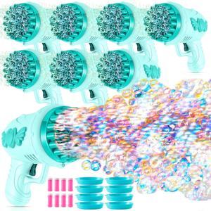 ShinyRelief 8 Pack Wedding Bubble Guns 32 Holes with Light, Bottles Solution, Romantic Bubble Maker for Outdoor Ceremony, Wedding Party Favors, Photo Props, Reception Entertainment (Green)
