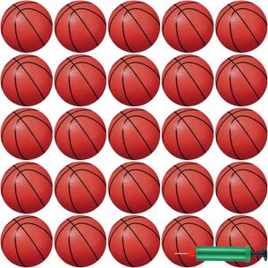 Leitee 30 Pcs 6 Inch Mini Basketballs with Pump Mini Hoop Outdoor Basketball Set for Toddlers Kids Replacement for Beach Pool Sports Beginner Ball Arcade Games Indoor Party Favors(Coffee Red)