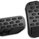 LEXLEY 2PCS Anti-Slip Aluminum Brake Gas Pedal Pads,Auto No Drilling Accelerator Pedal Covers Only for 2021 2022 2023 2024 2025-BLACK (2021-2025 F150, BLACK)
