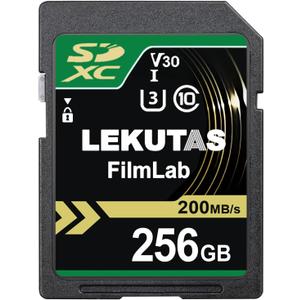 256GB SDXC UHS-I Memory Card - Up to 200MB/s Read Speed, C10, U3, V30, 4K UHD, Full-HD & 4K Video SD Card for Canon Nikon Sony Panasonic DSLR, Mirrorless Cameras, Green