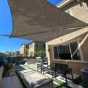 SUNLAX Sun Shade Sail 16' x 16' x 16' Brown Triangle Canopy Sail Shade Cover UV Block Permeable Sunshade Outdoor for Patio Backyard (We Make Custom Size)