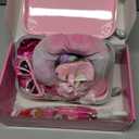 WONDOLL 18-inch-Doll-Clothes and Travel Suitcase Play Set Accessories - Including Luggage, 2 Sets of Doll-Clothes and Shoes, Umbrella Sunglasses Camera Travel Pillow Blindfold Passport Tickets