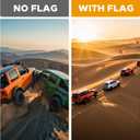 Gray Off-Road Safety Whip Flag with Storage Bag - Heavy Duty Orange Flag with Reflective Stripes & Gray Pole for ATV, UTV, Dune Buggy, Can be 3.3', 6.6' or 10'